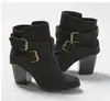 Europe Style Vintage Women High Heels Ankle Boots Buckle Rubber Casual Ladies Shoes Martin Boots Female Chelsea Boots ► Photo 2/4