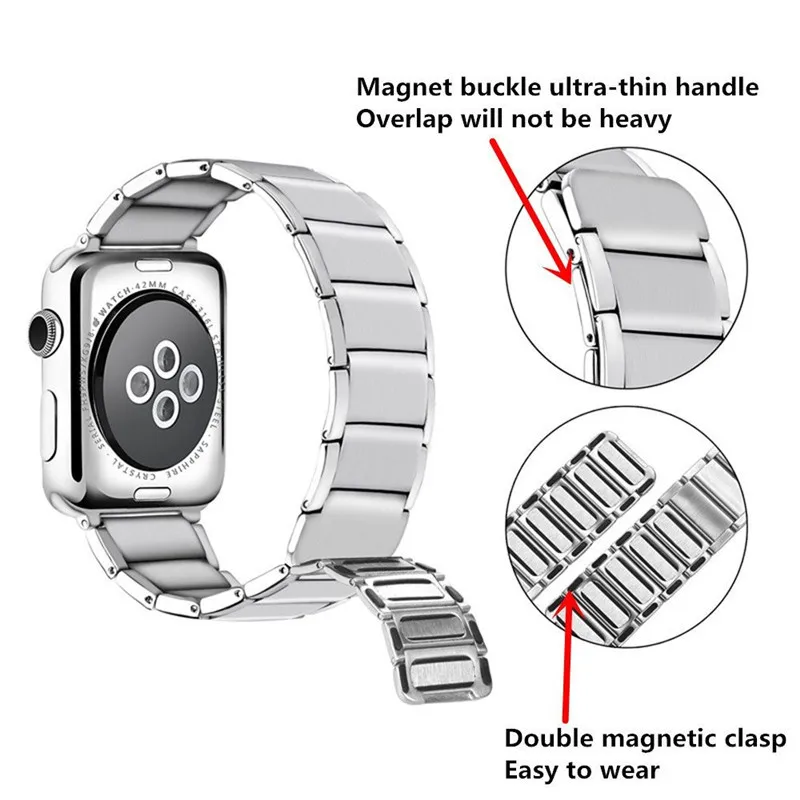 Ремешок для Apple Watch Series 5 4 кожаный браслет с магнитной застежкой 40/44 мм 1 2 3|Ремешки