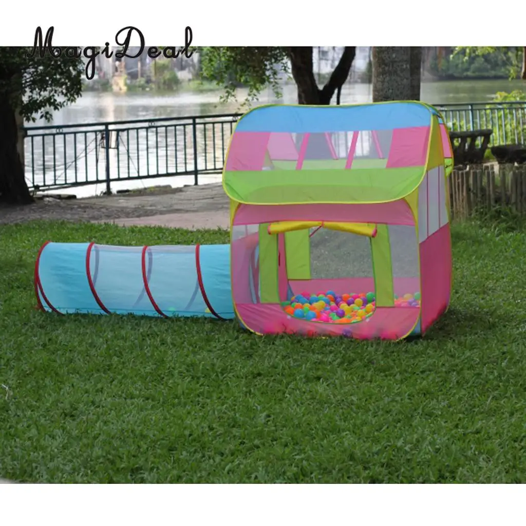 MagiDeal Portable Kids Toddler Crawling Fun Pop Up Tunnel Play Tent