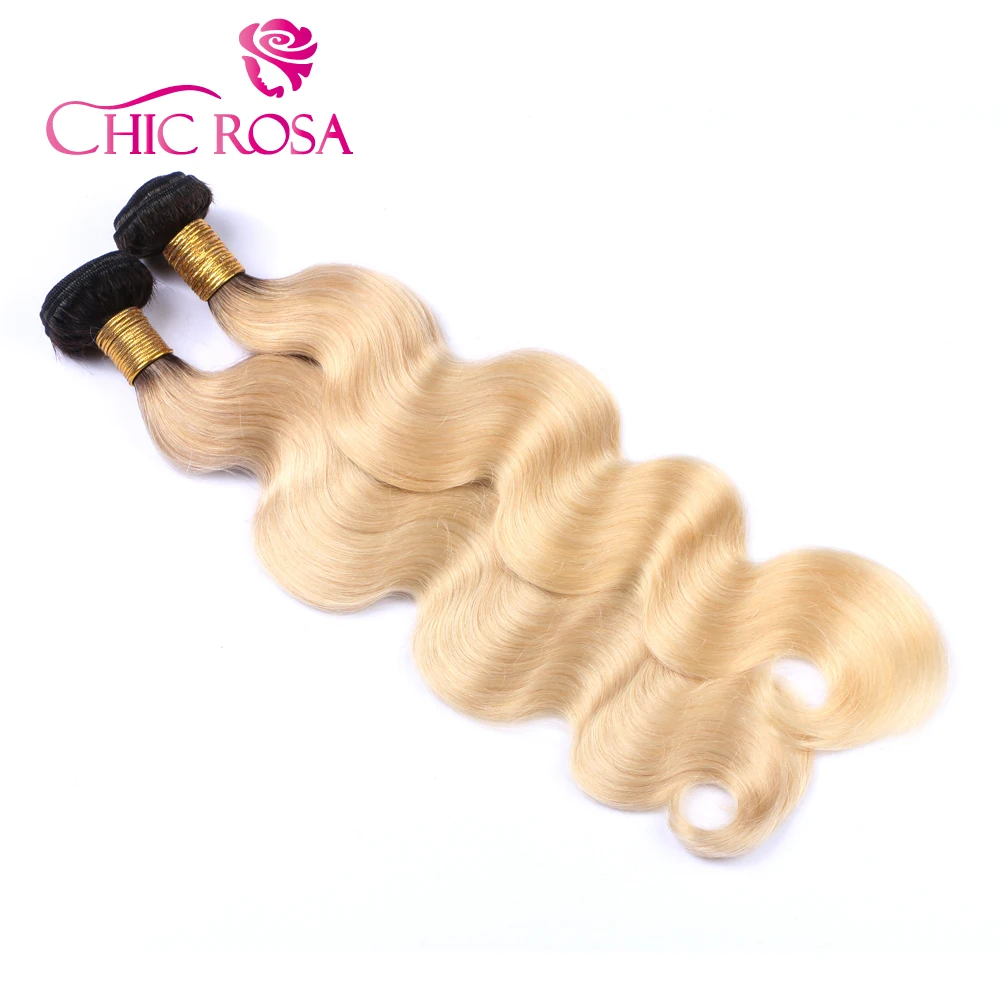 Шикарный ROSA T1B/613 объемная волна волос Ombre Hair Связки Remy волосы 2 пачки Дело Малайзии