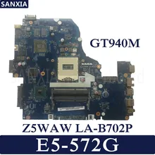 KEFU Z5WAW LA-B702P Laptop motherboard for Acer E5-572G Test original mainboard GT940M