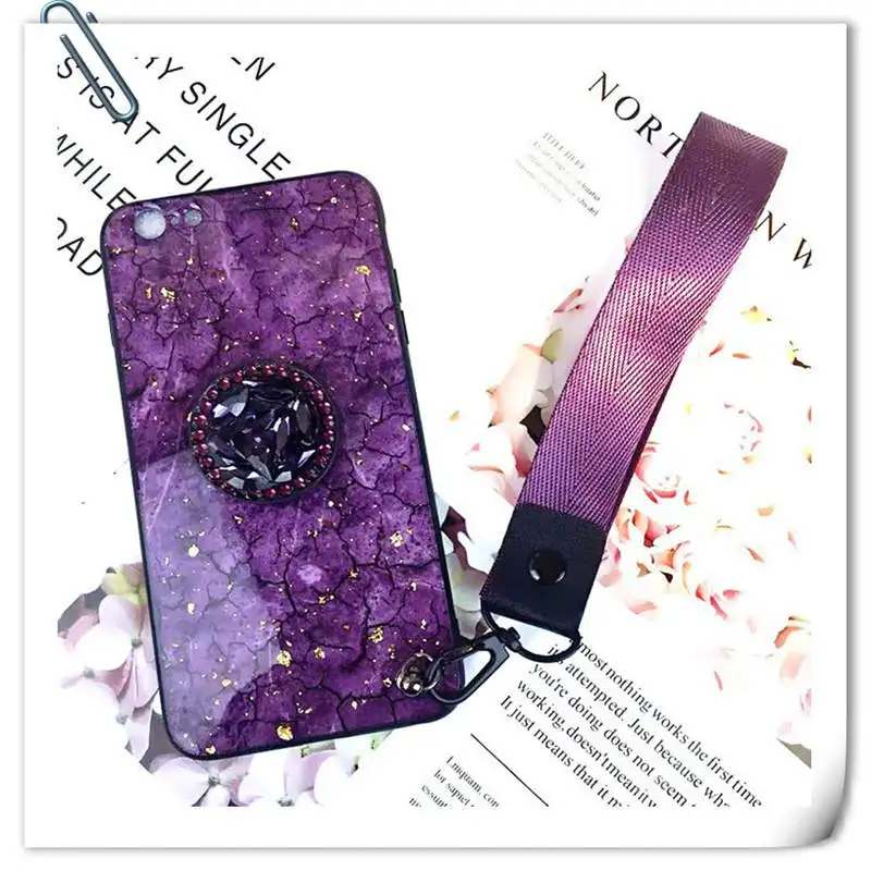 

Burst Lanyard For Iphone 6 6s 7 8P X Xs Xr Max Epoxy Burst Crack Bracket Lanyard Drop Mobile Phone Case
