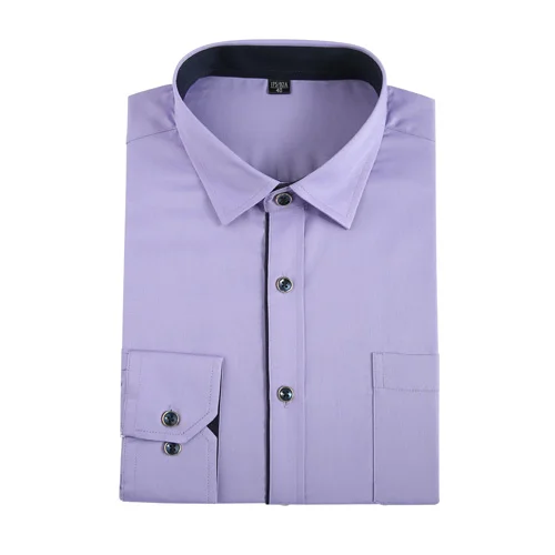 Clerence Jeetoo Для мужчин Smart Повседневная рубашка с длинным рукавом Solid Dress shirt Для мужчин Regular Fit в полоску высокое качество Для мужчин s 2018