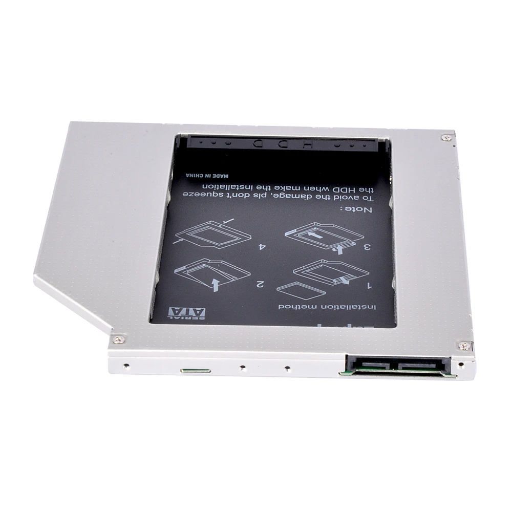 Sunvalley Универсальный 2-й HDD Caddy 9 мм/9,5 м SATA для SATA SSD чехол с поддержкой 2 ТБ жесткий диск чехол DVD/CD-ROM Оптический отсек для ноутбука