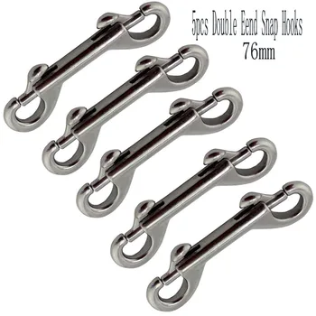

5pcs Heavy Duty Double End Snap Hook Stainless Steel 76mm Luggage Double Clip Snap Hook