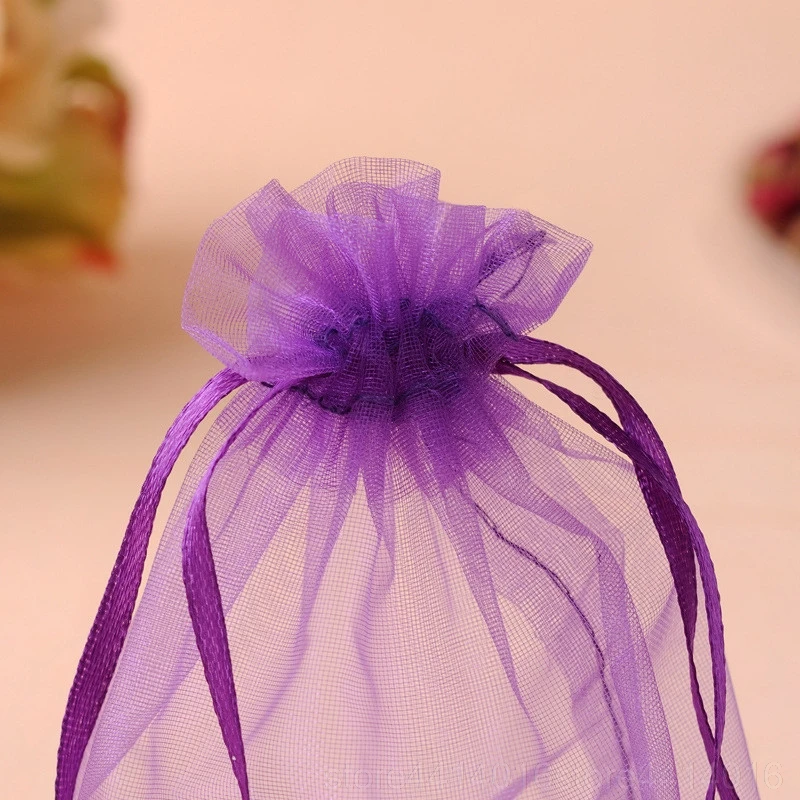 organza 100 pcs 7x9 9x12 10x15 11x16 13x18 15x20 17x23 cm jewelry bag packaging drawer bag wedding jewelry bag