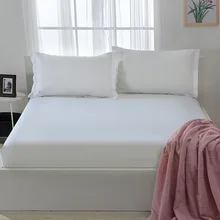 

High Quality White Fitted Sheet With Elastic Band 100% Cotton Bed Sheets Twin Full Queen Size Bedsheet Mattress Protector Cover