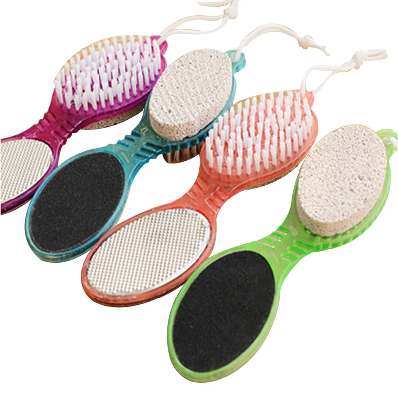 

4 in 1 Foot Care Callus Brush Pumice Grinding Feet Stone Scrubber Pedicure Exfoliate Remover Two sides Cleaning dust dead skin