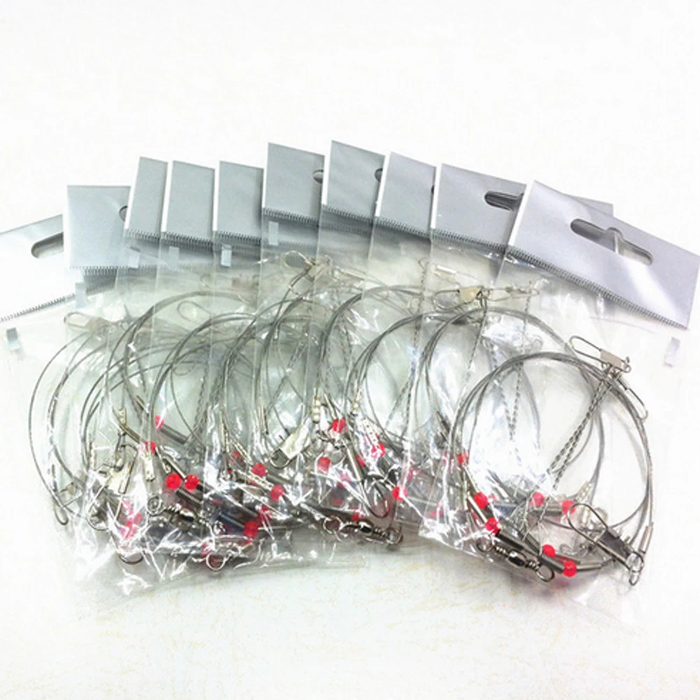 

New 5/10/20Pcs/Pack Arms Stainless Steel Fishing Wire Leader Arms with Rigs Swivels Snap 2 Arm Fishing Tackle Tool