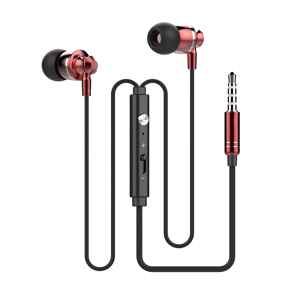 Metal In ear Earphone Super Bass Earphones with Mic Volume Control fone