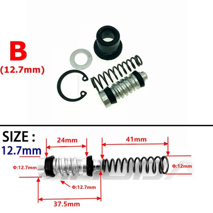 Тормозной насос сцепления для мотоцикла 12,7 мм 11 мм 14 мм 16 мм поршневой поршень ремонтные комплекты набор поршневых установок для главного цилиндра ремонтные аксессуары - Цвет: B- 12.7 mm