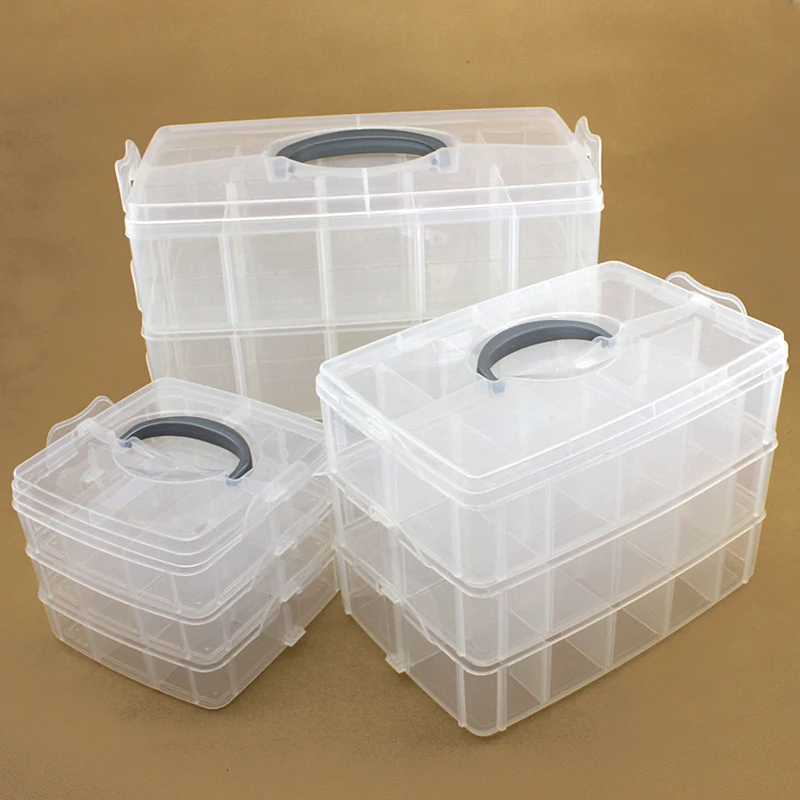 

DINIWELL Multi-layer Removable Plastic Storage Box Practical Adjustable Plastic Case For Bead Rings Jewelry Display Organizer