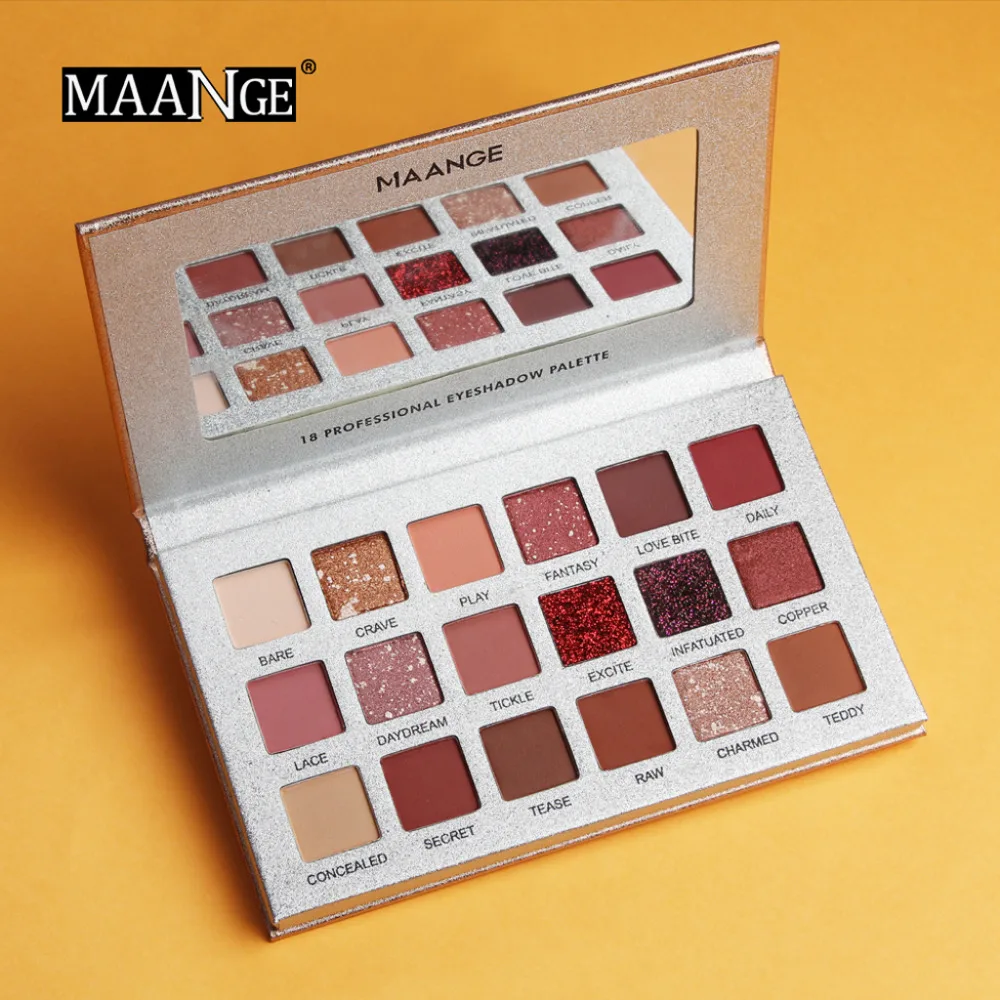 MAANGE тени для век Pallete beauty waterproof Eye Shadow Plate Powder Matte Eyeshadow Cosmetic Makeup Eyeshadow 18 блеск бриллиант