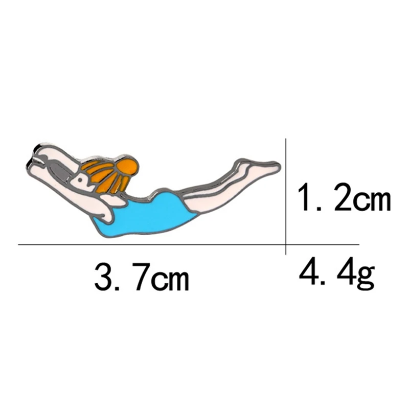 

1pcs Cartoon Girl Synchronized Swimming Brooches Button Pins Denim Ja^^cket Pin Badge LovelySports Jewelry Gift For Kids Girls