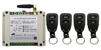 

New DC12V 24V 36V 48V 10A 2CH Remote Control Light Switch Relay Output Radio Receiver Module and 4pcs Belt buckle Transmitter