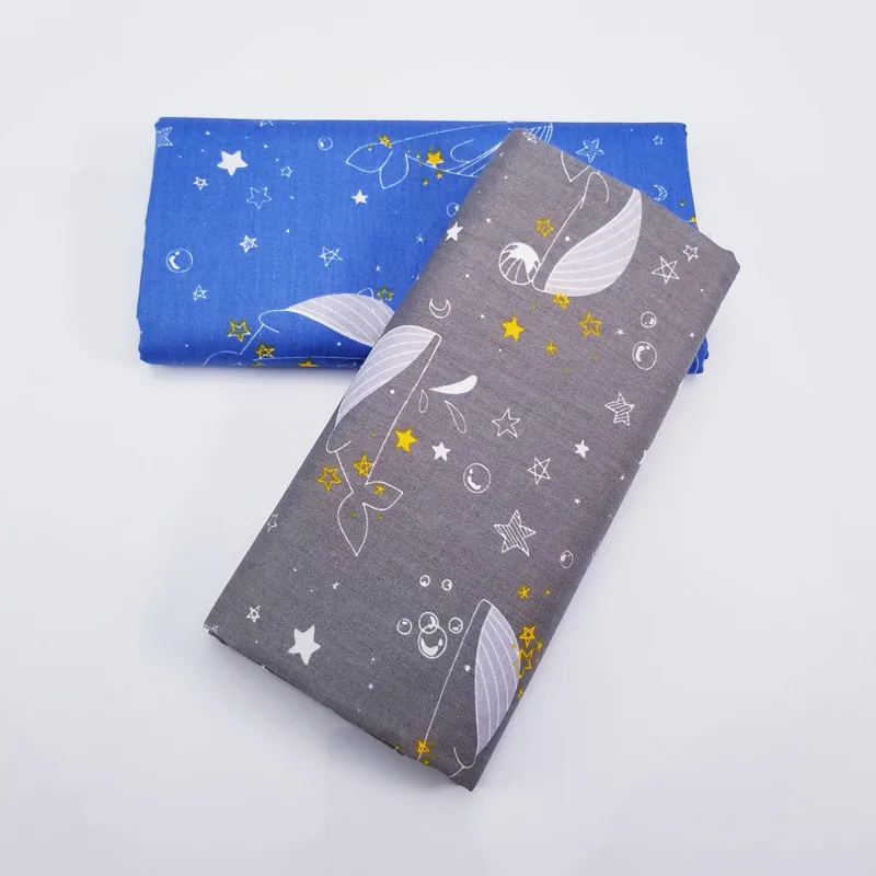 

50x40 Two-Color Printed Fabric Patchwork Cotton Twill Fabric Hand-Sewing Quilted Baby Clothing Sheets Thin Cotton Fabric