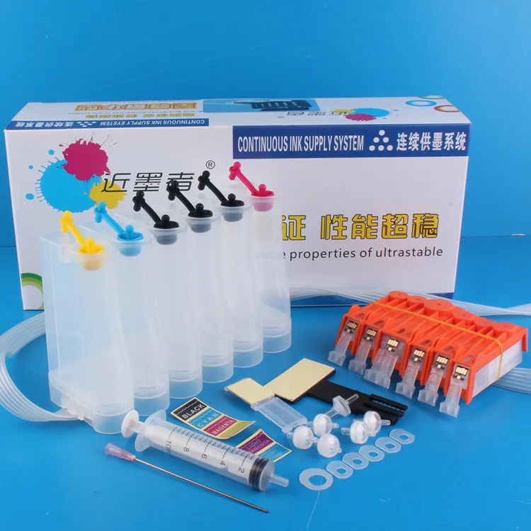 يونيفرسال 6 اللون مستمر الحبر نظام العرض كيبك عدة مع المساعدون خزان الحبر لكانون MG6180 MG6280 MG8180 MG8280 طابعة