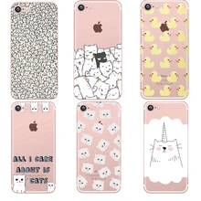 phone cases Animals cats and dogs duck Clear soft silicon TPU fundas coque case cover For Apple iphone 7 7plus 5S SE 6 6S 6plus