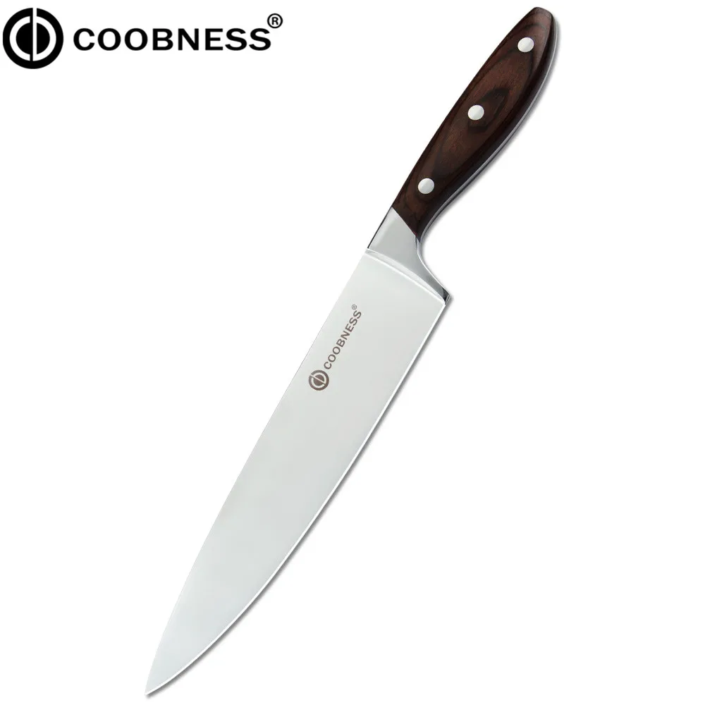 Coobness 7Cr17 кухонный нож из нержавеющей стали, японский нож Santoku, нож для нарезки повара, овощные ножи, режущие инструменты - Цвет: 8 Inch Chef