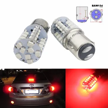 

ANGRONG 2pcs BAW15d 567 PR21/5W LED Bulb 40 SMD Tail Stop Brake Rear Fog Light Lamps Red(CA310)