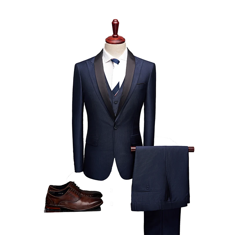 Fashion Navy High quality Mens Wedding suits Formal suits 3 Pieces Wedding Groom Tuxedos Prom Slim Fit suits Fashion Navy High quality Mens Wedding suits Formal suits 3 Pieces Wedding Groom Tuxedos Prom Slim Fit suits