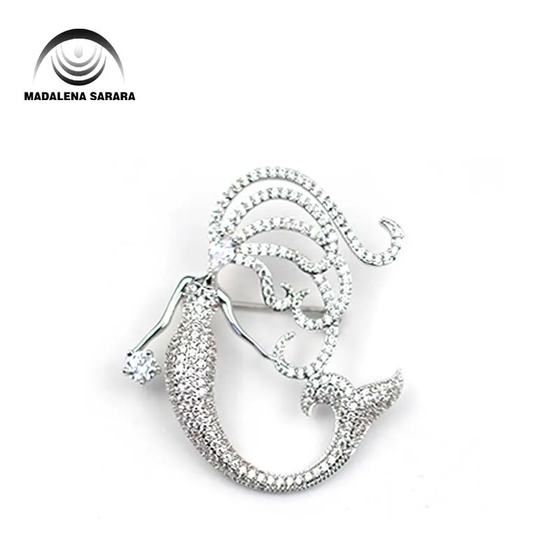 

MADALENA SARARA AAA Zircon Inlaid Brooch Pin Copper Pearl Fine Elegant For Women Jewelry MD-BH002008