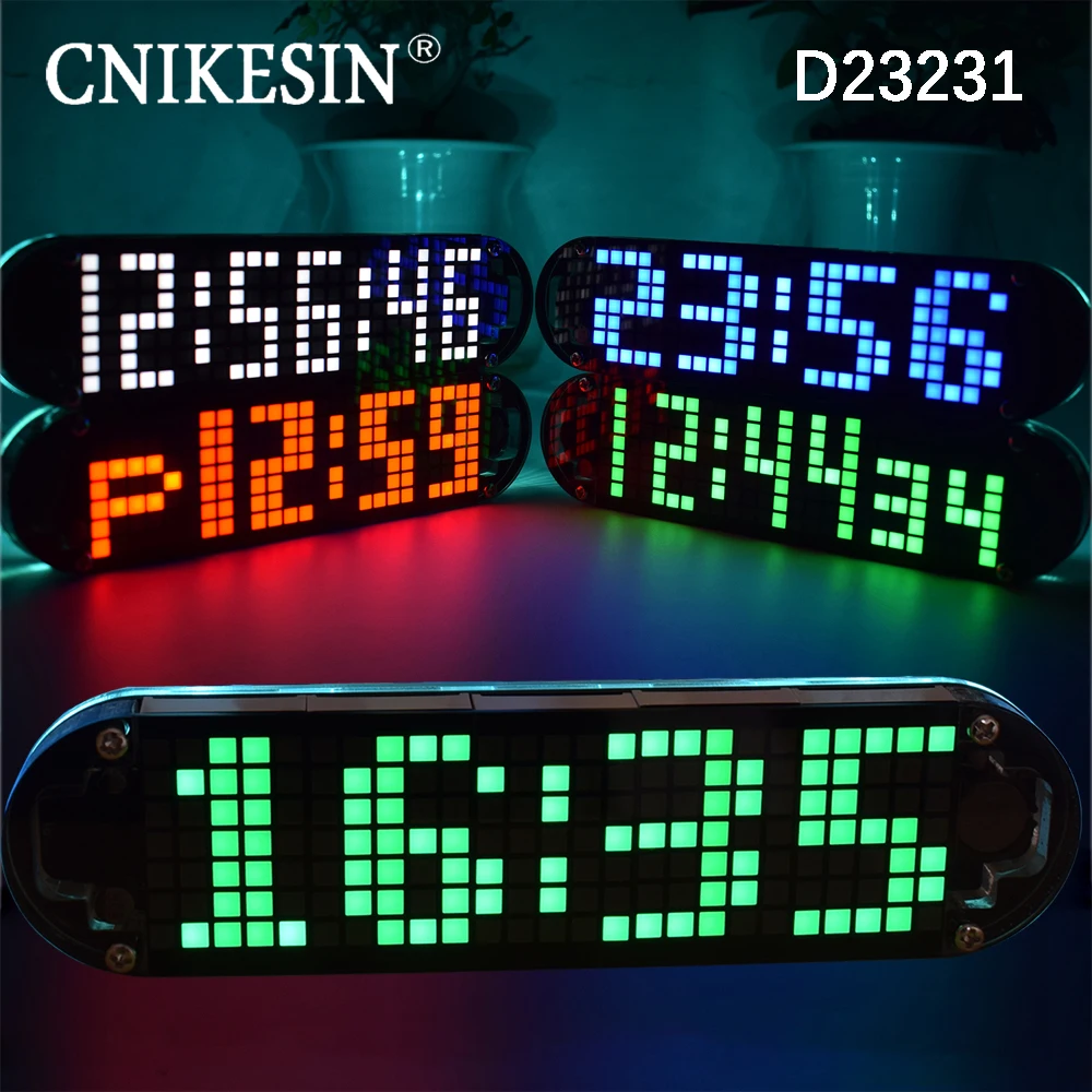 CNIKESIN Diy digital Clock kit DS3231 High Accuracy Multifunction LED Dot Matrix Animation Effects Clock Suite