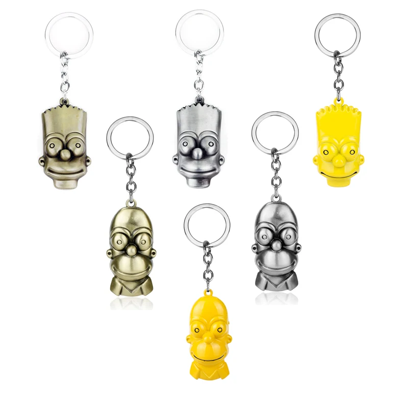 

Bart Simpson Keychain Cartoon Jewelry Trinkets Key Ring Bags Car Key Buckle
