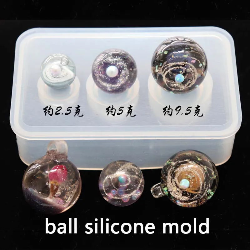 

Transparent Silicone Mould Resin Decorative Craft DIY Different sizes universe ball shpe Type epoxy resin molds for jewelry