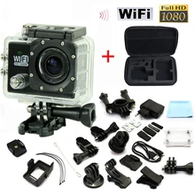 Горячий Стиль Спорт Действие WiFi Camera1080P Full HD 2.0 «ЖК Display12MP Дайвинг 30 М Водонепроницаемый Спорт DV Камера С сумка Свободный корабль