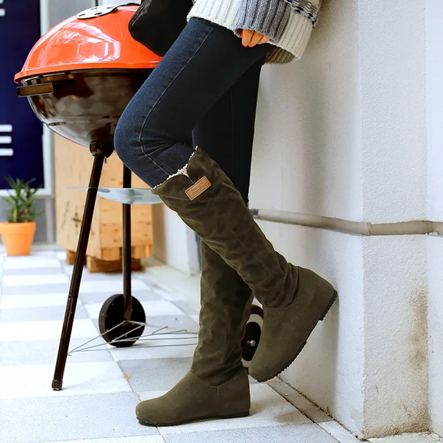 leather slouch boots flat