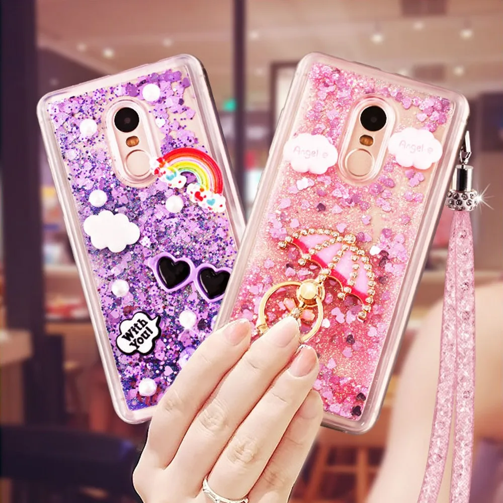 

Dynamic Liquid Ring Stand Case For Samsung Galaxy C8 Case For Samsung Galaxy J7 Plus C7 2017 Bling Quicksand Clear soft Cover