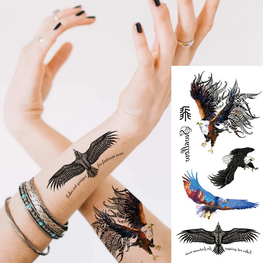 Новая временная татуировка наклейка Фэнтези Цвет Freedom птица Феникс Горячие Большие Животные водонепроницаемые тату Цветок на руку для женщин мужчин и детей