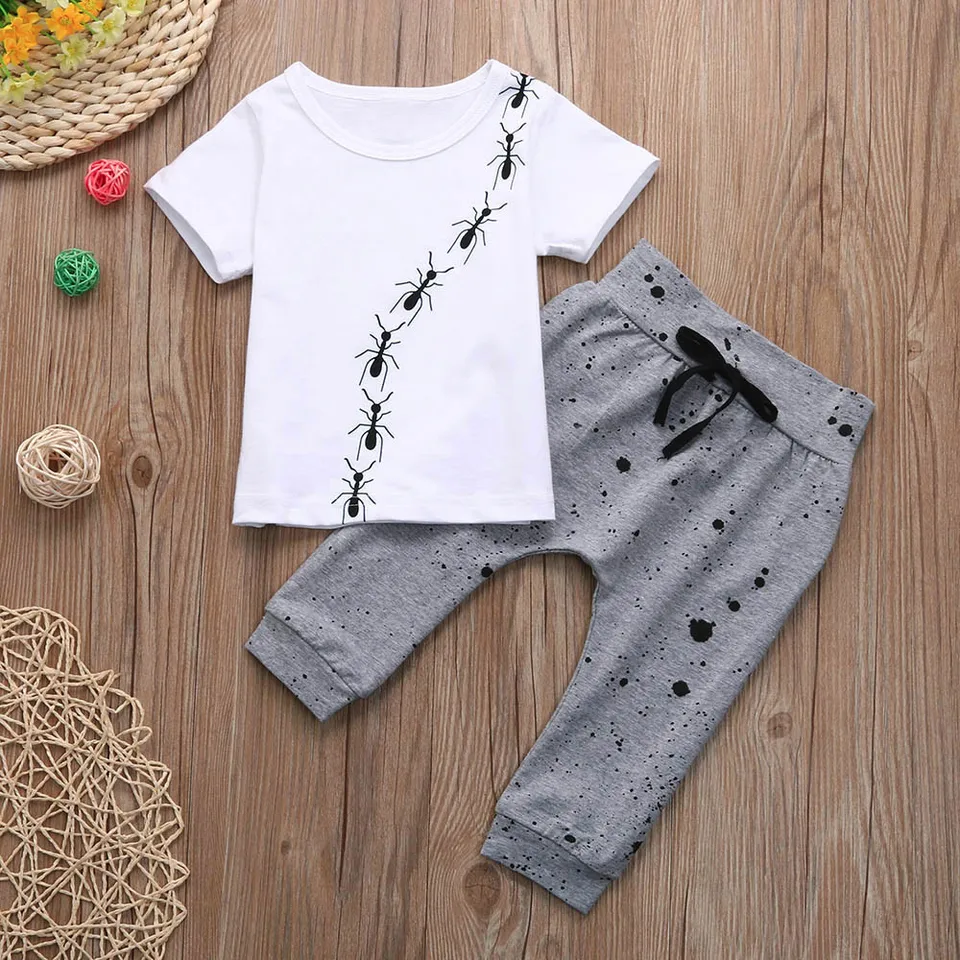 Dot Pants Outfits Toddler Baby Boy Cool Casual Short Sleeve Print Tops T-Shirt