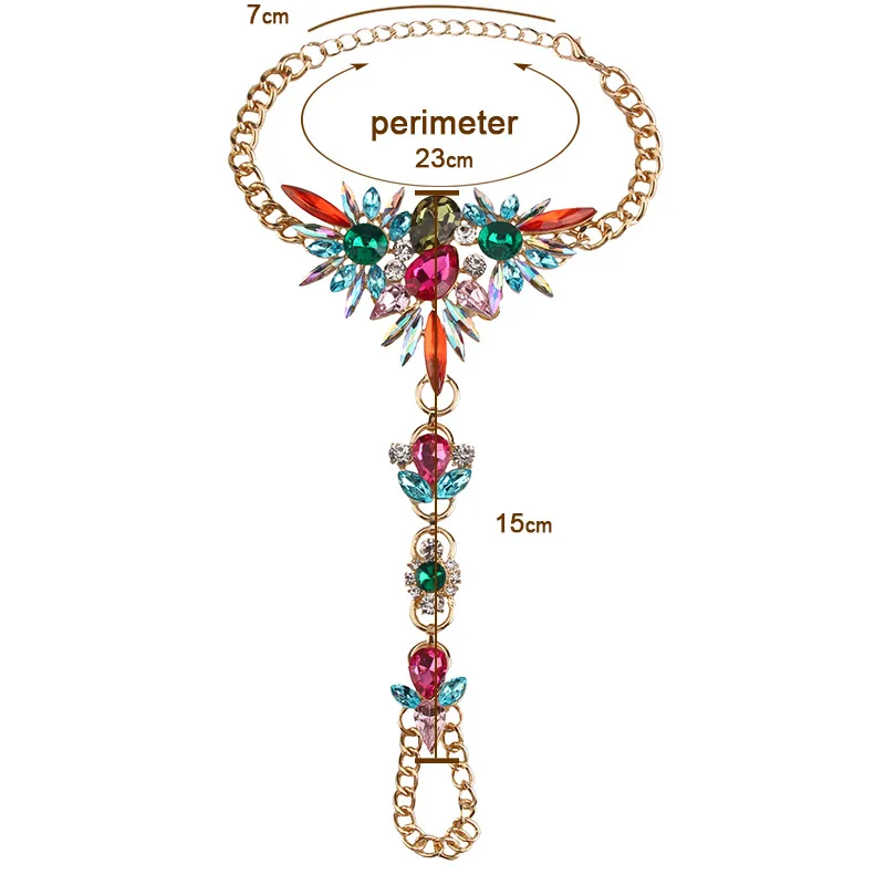 1 шт. роскошный Кристальный со стразами с подвеской в виде цветка на лодыжке