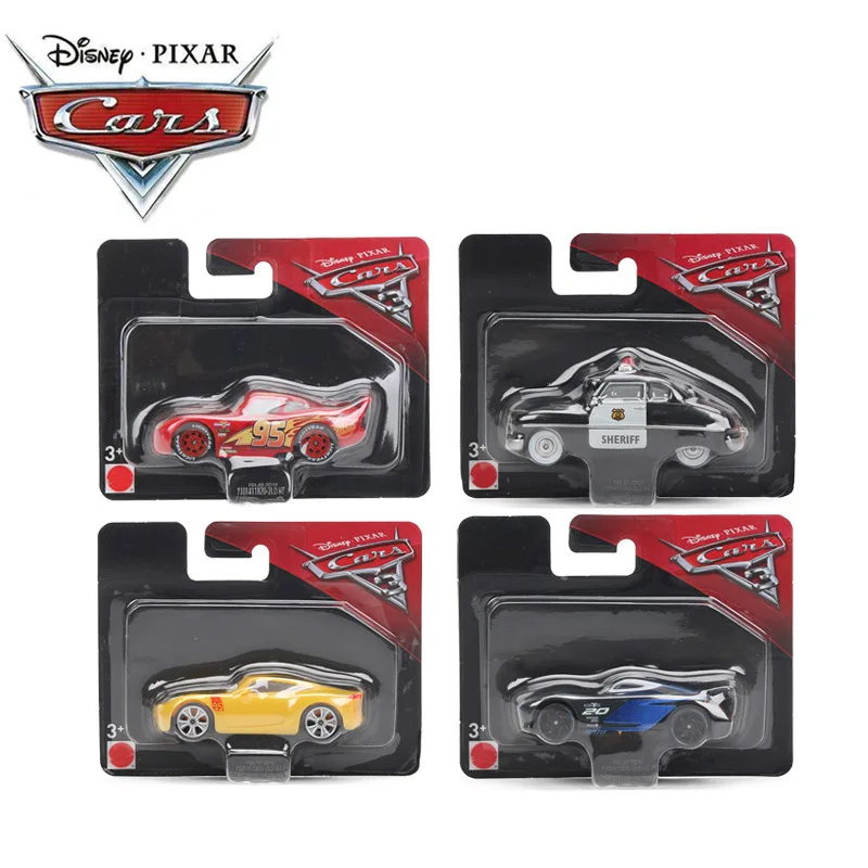 4 шт. Disney Pixar Cars 3 игрушка базовый автомобиль McQueen Black Storm Jackson Curz 1:64 быстрый и