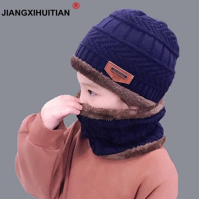 Écharpe chaude en velours pour enfants, bonnet une pièce, bonnet en laine  épaissie, protection des oreilles pour filles, enfants, résistant au froid,  nouveau, hiver - AliExpress