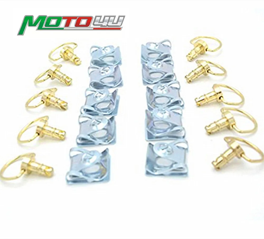 

10 Set motorcycle Race Fairing Fastener 1/4 turn clip bolts Quick Screw