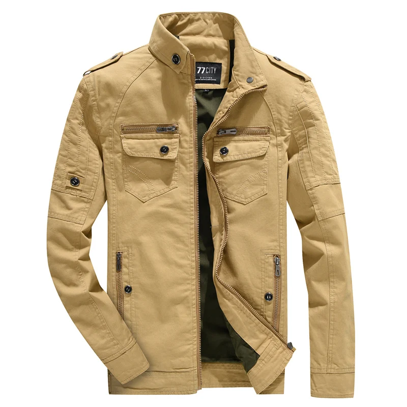 Осенне-зимняя мужская куртка из стираного хлопка с несколькими карманами в стиле милитари, мужская куртка для фитнеса, Мужская ветровка для пилота, Куртки M~ 6XL