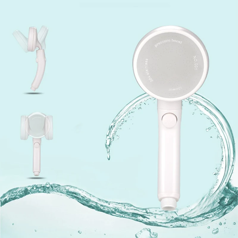 

ABS High Pressure Rain Bath Hand Shower Sprayer 360 Rotation Water Saving Boost Handheld Shower Head With Stop Switch