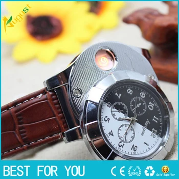 

10pcs/lot watch lighter Windproof Cigar Lighter USB Lighter watch Charging sports casual quartz Watches wristwatches usb lighter