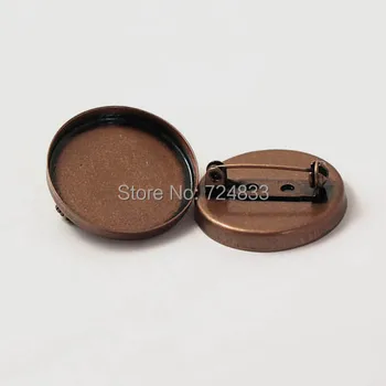 

Blank Brooch Base Round Deep Wall Bezel cups Cabochons Brooches Pins Back Settings Stuffs Findings Antique Copper tone Wholesale