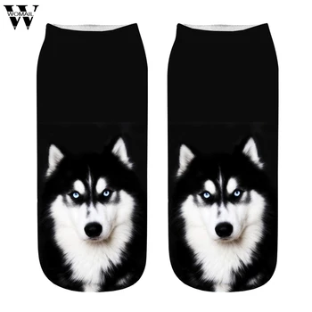 

New HOT 3D Printing Women Socks Brand Sock Fashion Unisex Warm Christmas Socks Dog Meias Female Funny Ankle Femme Sock Sale 2019