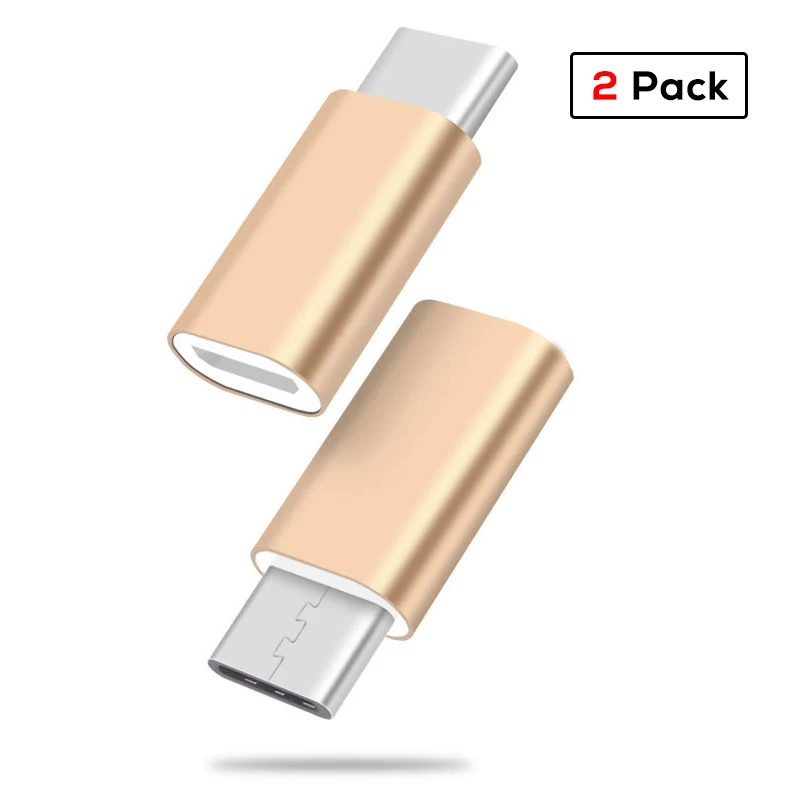 SUPTEC 10 шт USB адаптер usb type C к Micro USB OTG кабель type-C Конвертер Разъем для Macbook samsung S9 S8 huawei P20 P10 - Цвет: 2 Pack Gold