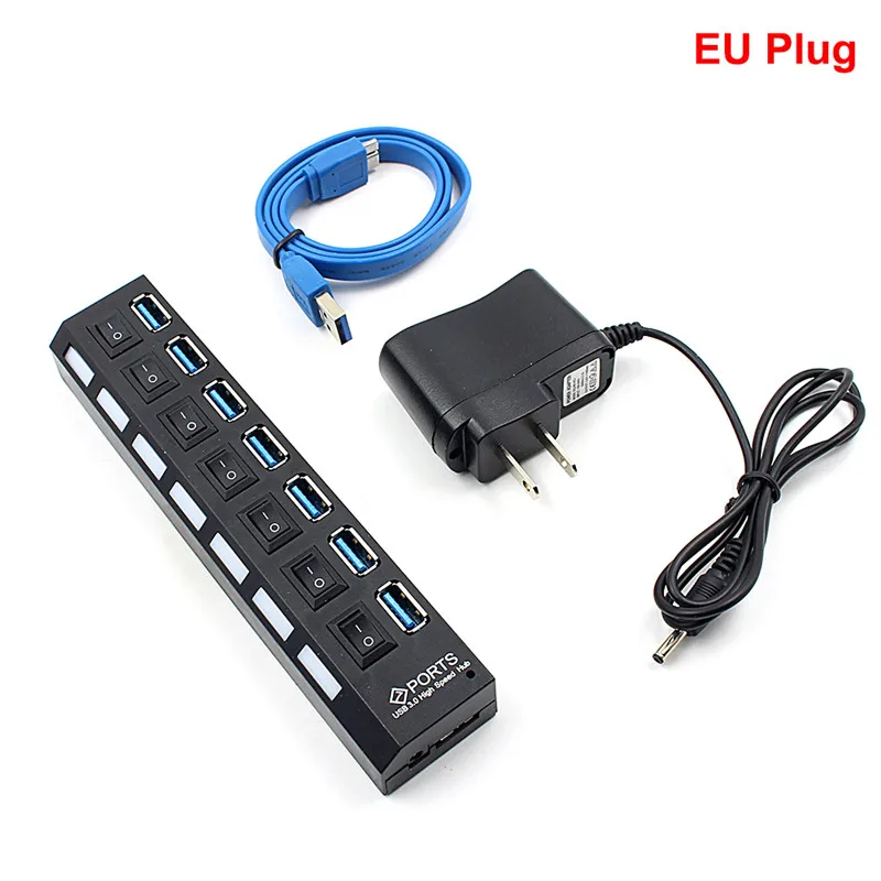 NEW USB HUB 3.0 Super Speed 5Gbps 7 Ports USB 3.0 HUB USB Splitter With On/Off Switch For Computer Peripherals NEW USB HUB 3.0 Super Speed 5Gbps 7 Ports USB 3.0 HUB USB Splitter With On/Off Switch For Computer Peripherals