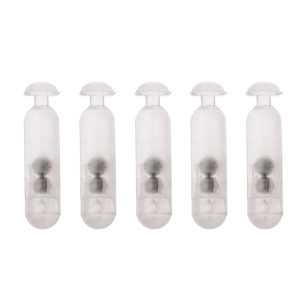 1.55cm/2.15cm/2.6cm Hard Plastic Worm Jig Fishing Lure Metal Balls Insert Rattle Chambers Shake Sound Attract Fishing Bait