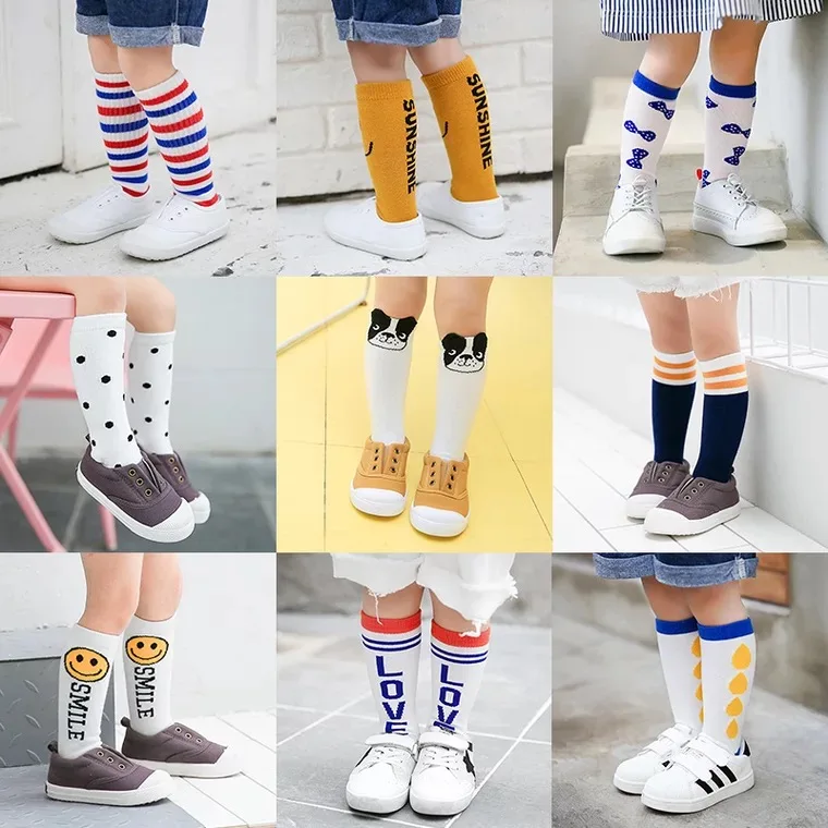 10 pairs wholesale Unisex socks Kids Long Socks Knee High toddler Girls