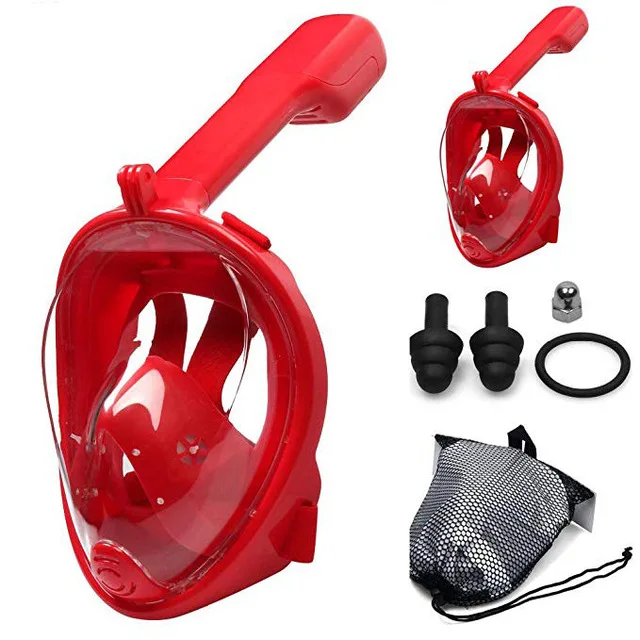 【Hot】Diving Mask Underwater Scuba Anti Fog Full Face Snorkeling Mask Women Men Kids Swimming Snorkel Diving Equipment - Цвет: S-Red