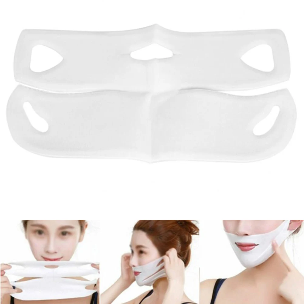 4D Женская лифтинг для лица v-образная маска двойной подбородок проверка шеи для похудения увлажняющая маска для ухода за кожей отшелушивающая повязка