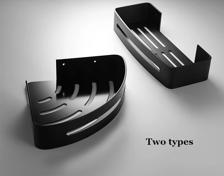 Космическая алюминиевая полка для ванной комнаты, черные аксессуары для ванной комнаты, угловая полка для душа, полка для хранения шампуня, корзина для ванной комнаты, держатель A08627